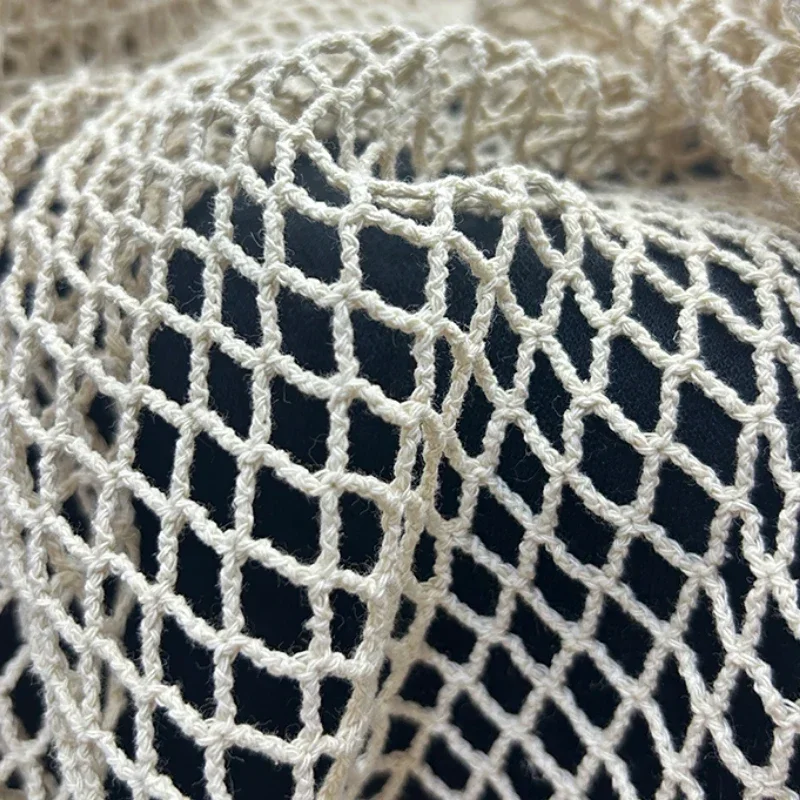 Fishing Net Fabric Cotton Linen Large Mesh Diamond Shooting Background Creative Diy Sewing By The Meter Wholesale