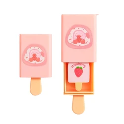 Cute Magic Box Pencil Eraser Ice Cream Rubber Eraser Bright Color Student Prize Child Gift for Office School Stationery