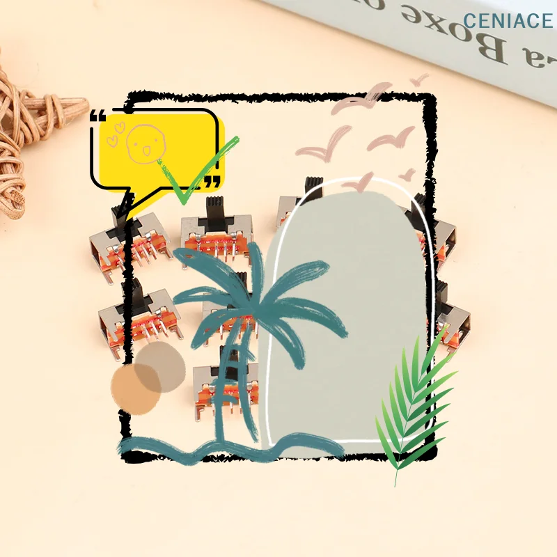 10 قطعة تبديل التبديل sk23d05g6 صف مزدوج 3 والعتاد 8 دبوس مفتاح منزلق أفقي #1