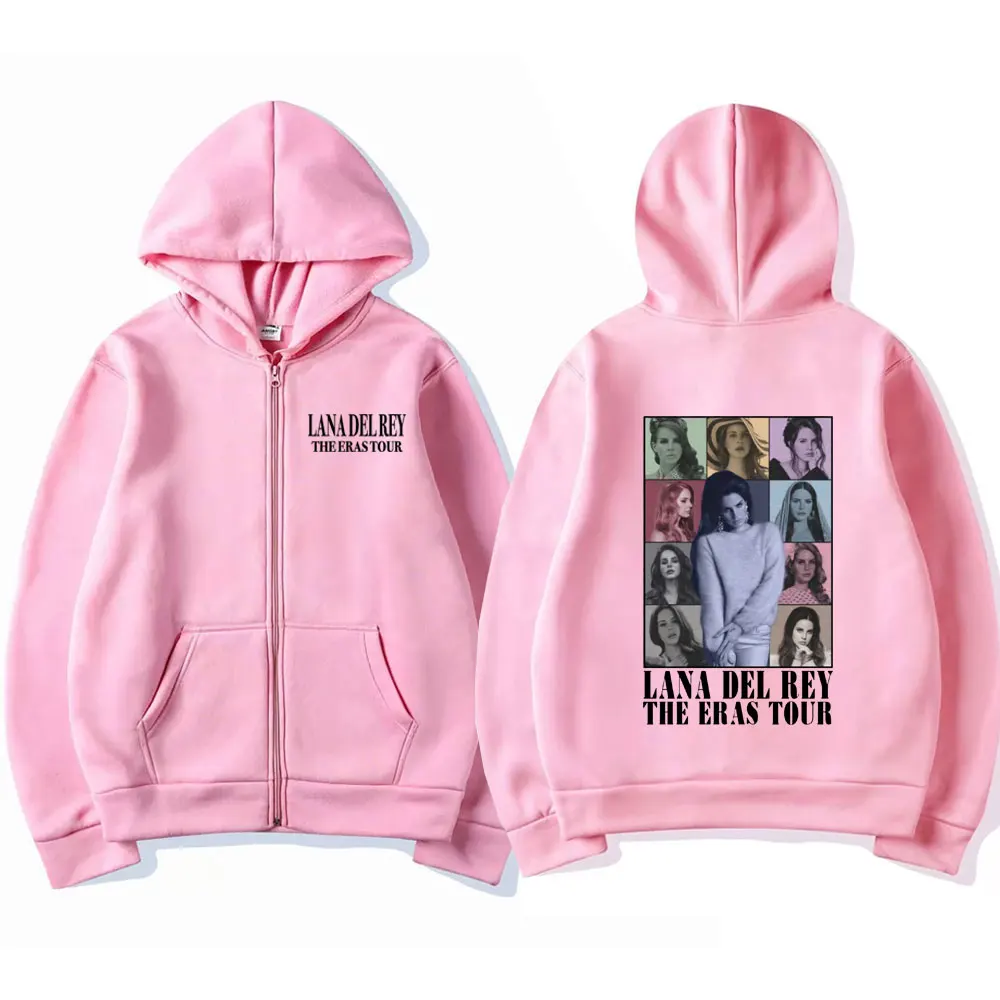 Hip Hop Singer Lana Del Rey The Eras Tour Zipper Hoodies Men Women\'s Harajuku Oversized Zip Up Pullovers Sweatshirts Streetwear