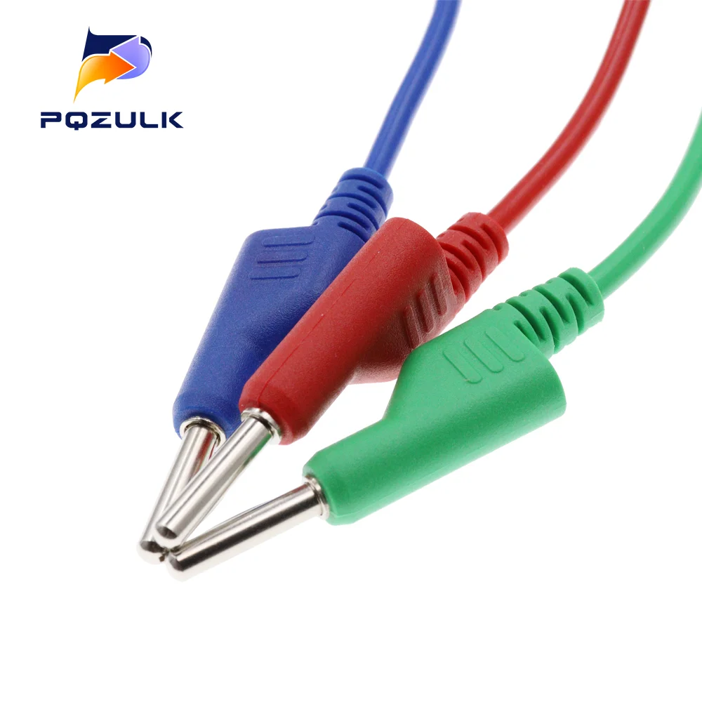 1PCS 4MM Test Cable Banana Plug To Crocodile Alligator Clip Test Probe Lead Wire 1M