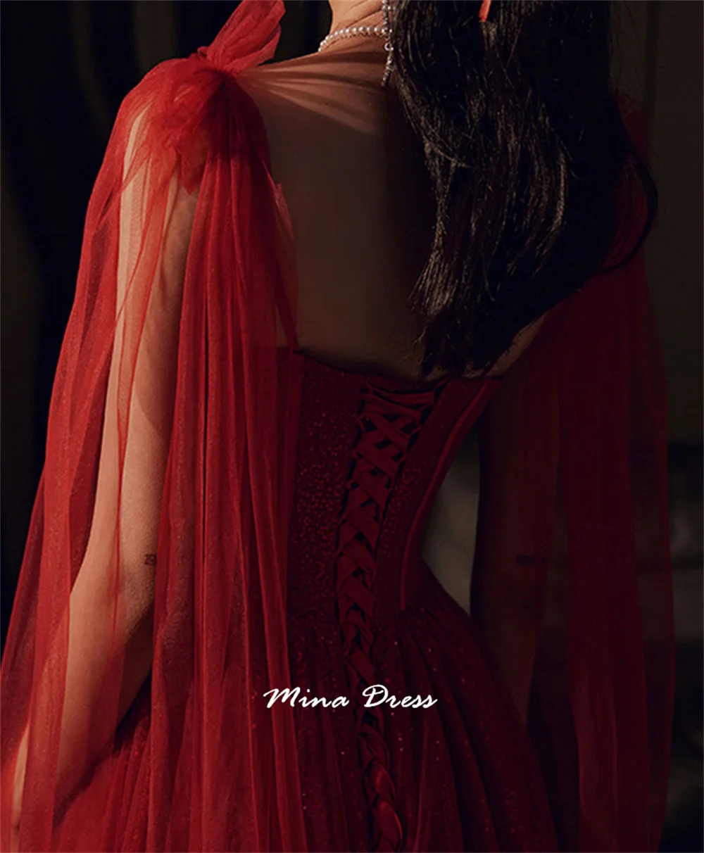 Mina mouwloze avondjurk luxe elegante bruiloftsgastjurken voor speciale gelegenheden op maat gemaakte pailletten lint achterkant