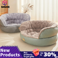 Round-Shape Plush Dog Cat Bed Sofa Small Anti Anxiety Cuddler Pet Nests For Small/Medium/Large Dog Cat