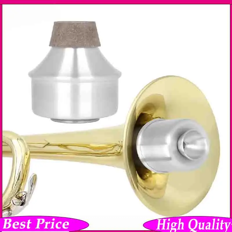 

Silver Aluminum Straight Trumpet Mute – Lightweight Practice & Performance Mute for Brass, Wow-Wah Effect, Easy-Carry Accessory