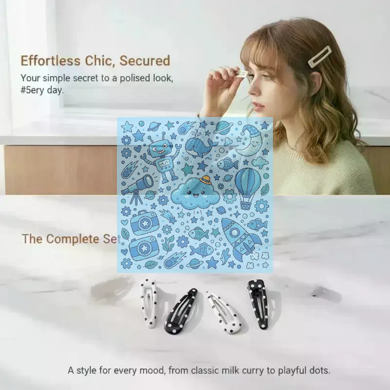 10Pcs Matte Metal Hair Clips Mixed Cute Shapes Neutral Tones For Daily Use Women Girls Hair Accessories