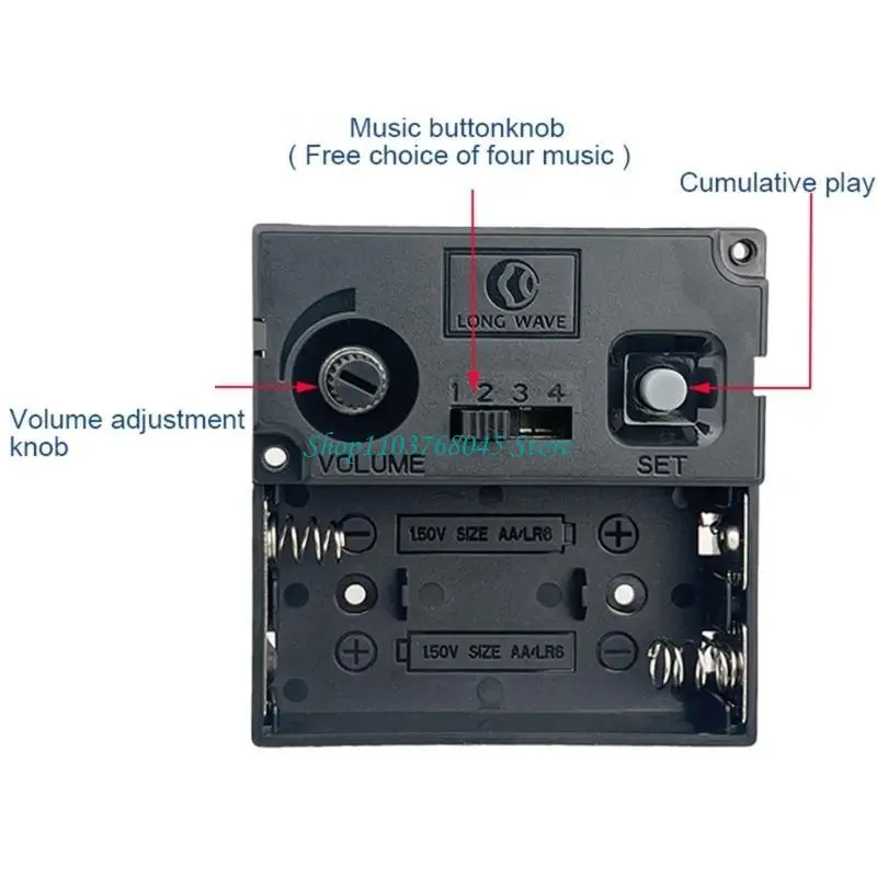 Quarz-Uhrwerk-Set, batteriebetrieben, 12888, Ersatz für Uhrwerke für Wanduhren, DIY-Reparatur, 0200+0121 – Detail 3