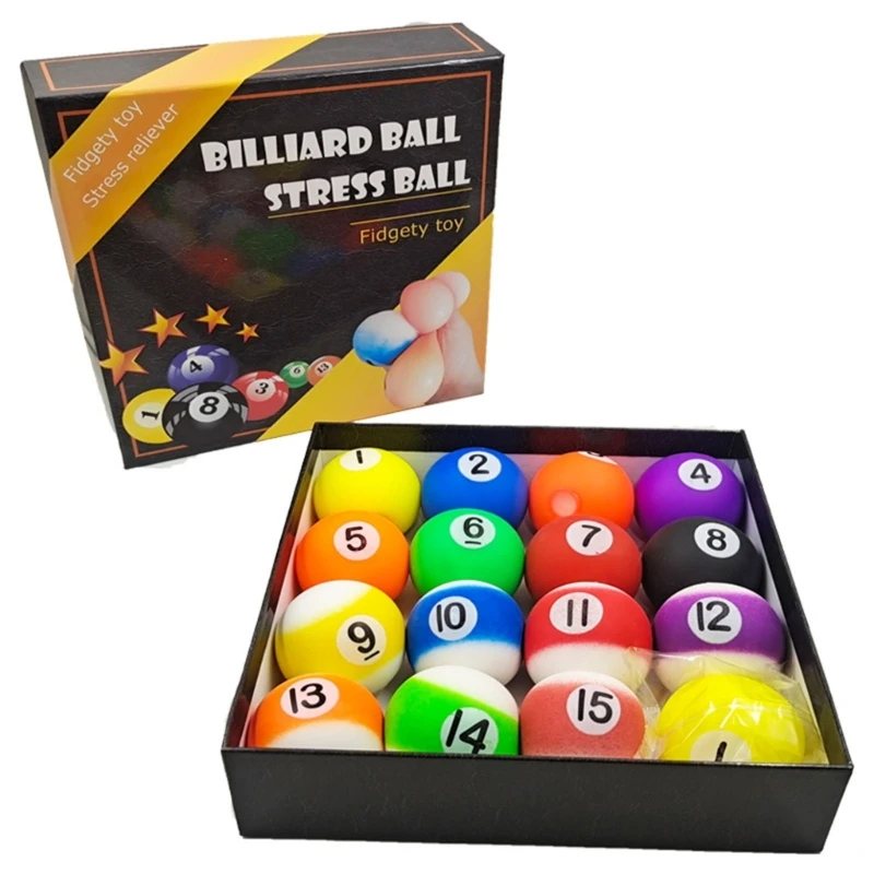 

2.36" Stress Balls for Adults and Kids 16pcs Durable Billiard Balls