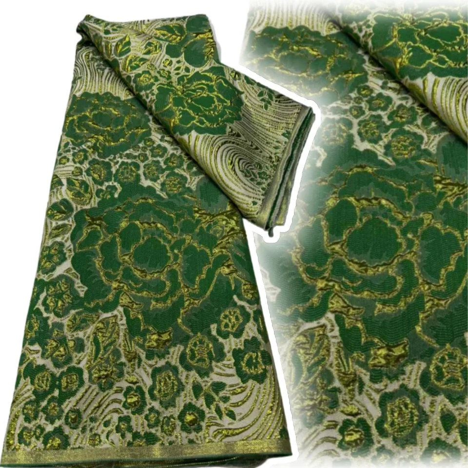 

Зеленый африканский нигерийский 2025 высококачественный тюль кружевная ткань жаккардовая органза с вышивкой гипюровый для вечернего платья для выпускного вечера 5 ярдов SZ1228