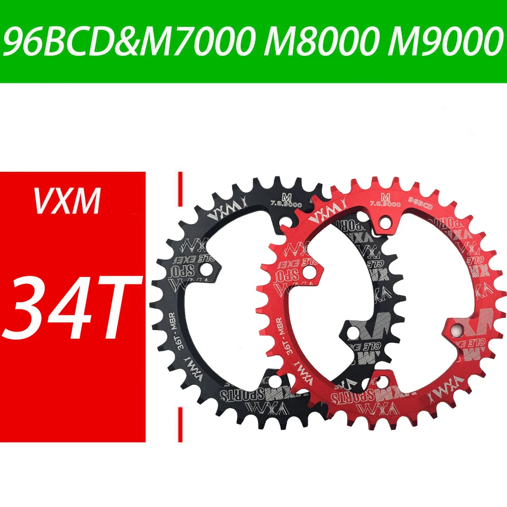 VXM-96BCD VTT Vélo lumière Ronde Ovale large et étroite plateau M7000 M8000 M9000 30T 32T 34T 36T 38T Route Étoile Anneau Vélo pièce ensemble