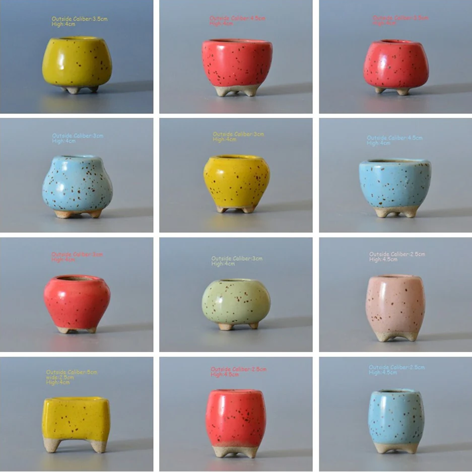 1pc Mini Small More Meat Ceramic Flower Pot Succulents Fleshy Plants Flowerpot Home Garden Decoration Pots plant accessories