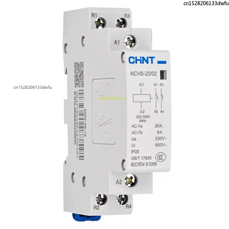 CHINT NCH8 20A 25A 40A 63A 1NO 1NC 2NO 2NC 4NO 2P 4P Din السكك الحديدية المنزلية قواطع التيار المتردد الصغيرة 220V 230V 400V 63/22 63/40 40/22