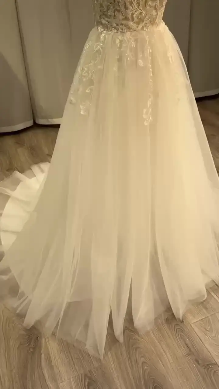 BEPEITHY Customized Boho Ivory A Line Lace Wedding Dresses For Bride Women 2023 Floor Length Sexy Garden White Bridal Gown New
