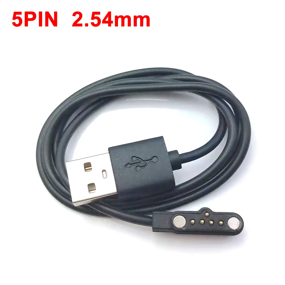 1pcs 5 pin Pogo Magnet Cable for Kids Smart Watch Charging Cable USB 2.54mm Charge Cable for A20 A20S TD05 V6G Magnetic Charge