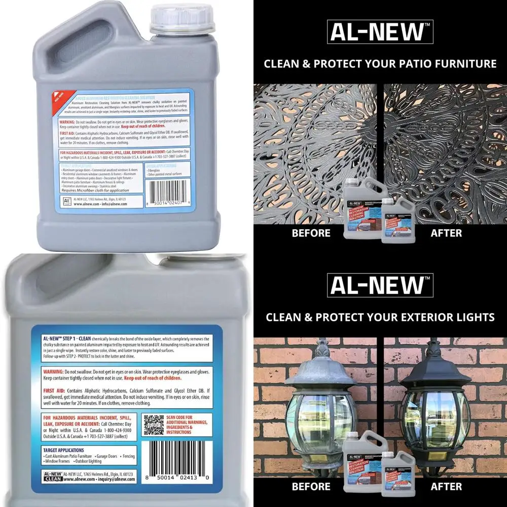 

Aluminum Restoration Cleaning Solution | Clean & Restore Patio Furniture, Stainless Steel, and Other Household Metal Surfaces (1