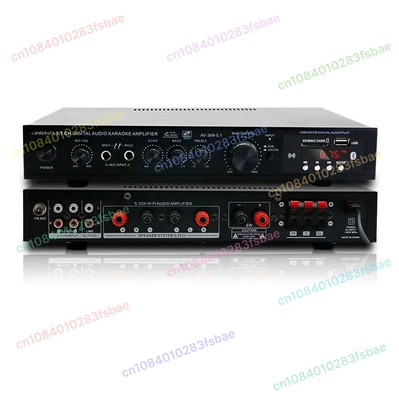 

Bluetooth Remote Control 5.1 Stereo HiFi Amp Surround Digital Sound Amplifier Audio Speaker Home Theater Karaoke