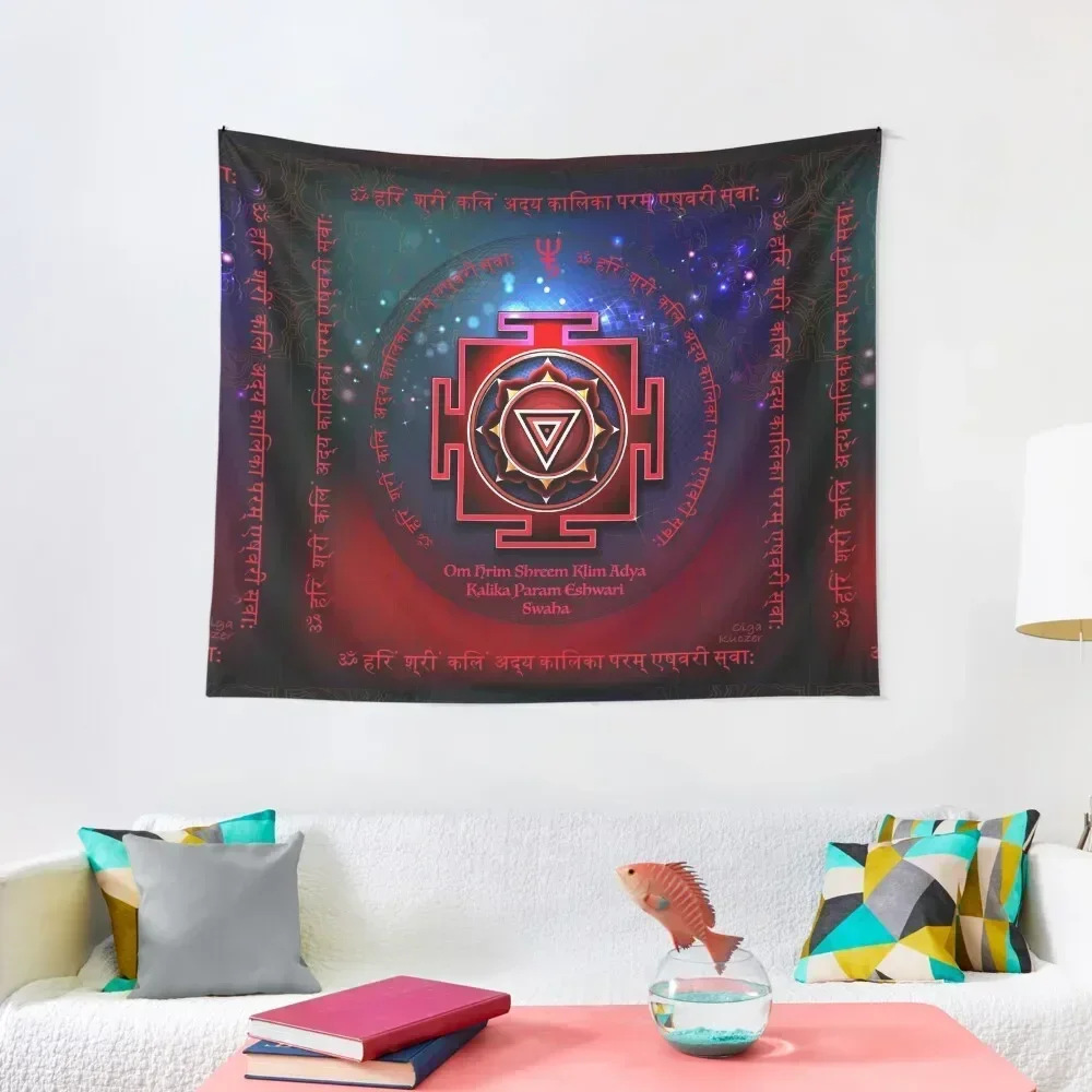 

Kali Yantra с великими пятнадцатью слоями мантра гобелен обои домашний декор предметы для украшения стен гобелен