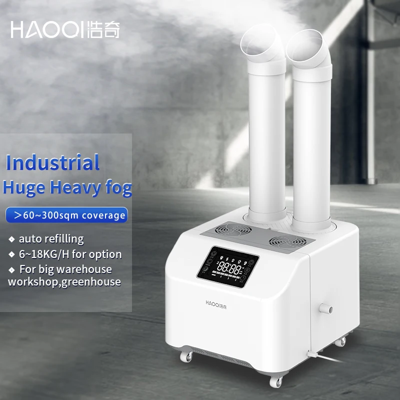 20L/H Smart Big Industrial Ultrasonic Humidifier Machine Greenhouse Plant Supermarket Cool Mist Auto Refill 100-240VACSpray Fog