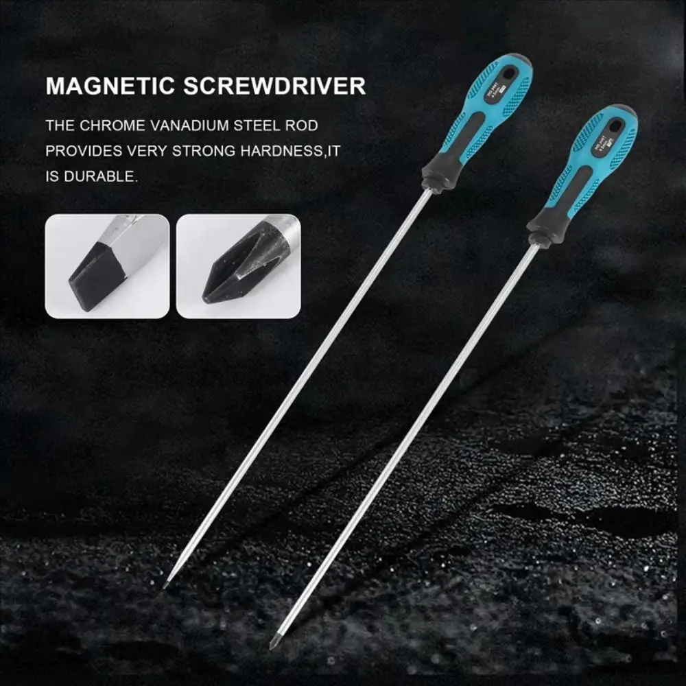 

6mm Dia Magnetic Screwdriver Insulated Rubber Handle Slotted Screwdrivers Anti Slip Phillips Screwdriver Repair Tool