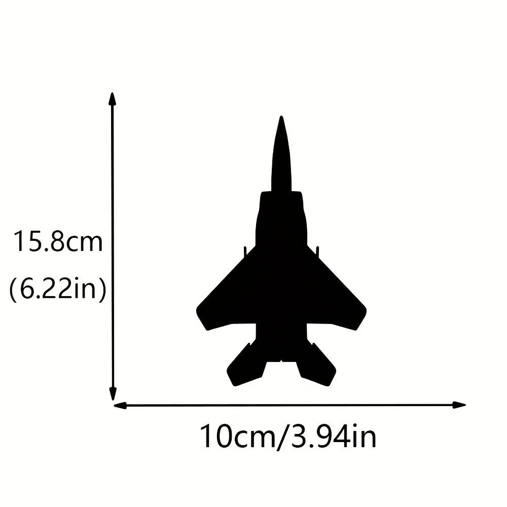 1PC Sleek Jet Fighter Silhouette Car Sticker, White Design for Car Windows Laptops Aviation Enthusiasts Gear Car Styling Decor
