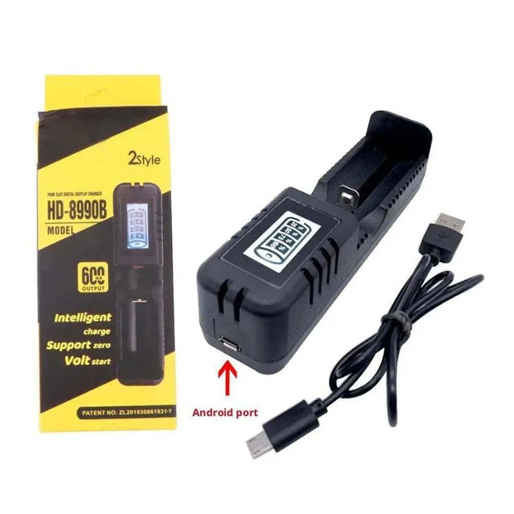 

1Pcs 26650 Charger 18650 USB Single Slot Lithium Battery Intelligent Charger 4.2V Flashlight Mining Lamp Single Charge
