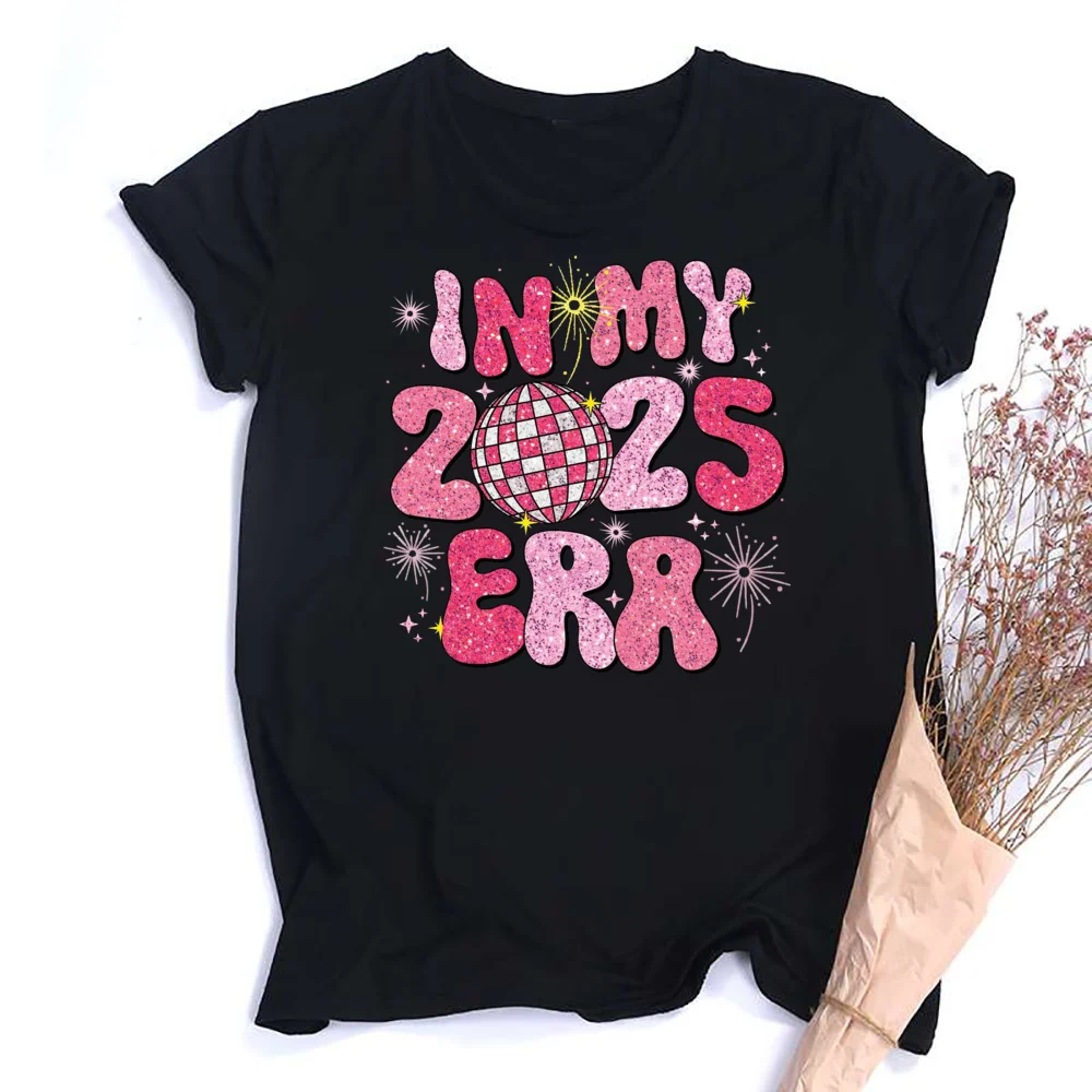 Happy New Year 2025 Women Fashion Top Clothes in My 2025 ERA New Year\'s Eve Shirt Women Short Sleeve Holiday Shirts