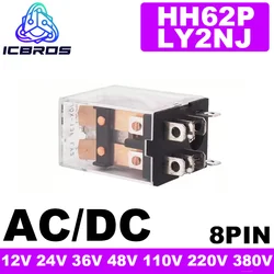 1 PCS LY2NJ HH62P Coil Power Car Auto AC 12V 24V 36V 48V 110V 220V 380V Mini Micro Electromagnetic Relay Switch 8Pin DPDT Module