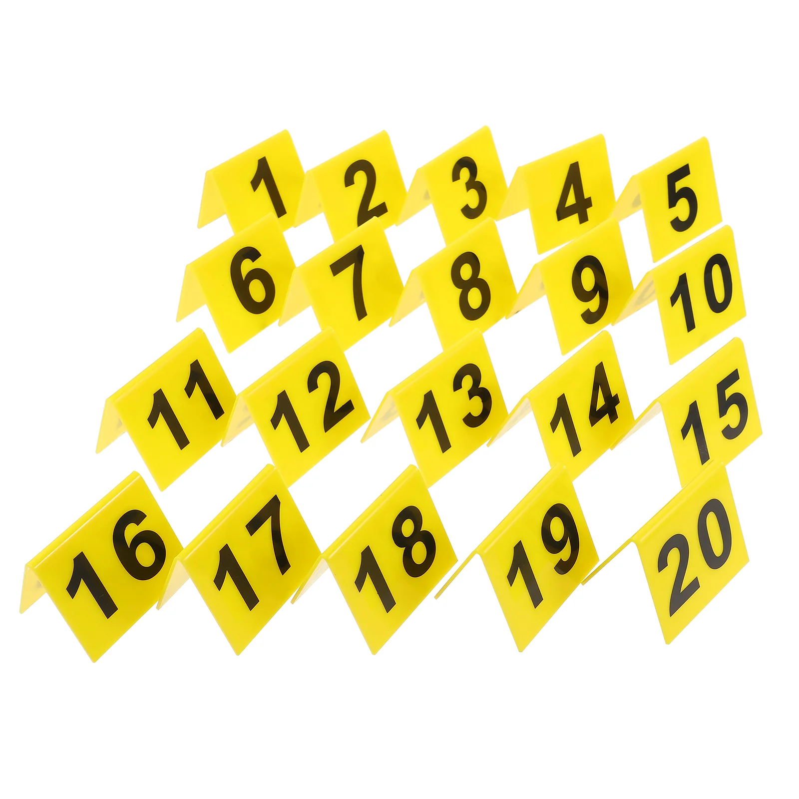 

20 Pcs Restaurant Number Plate Table Holder Evidence Tape Marker Clear Numbers 1 Signs Multifunction