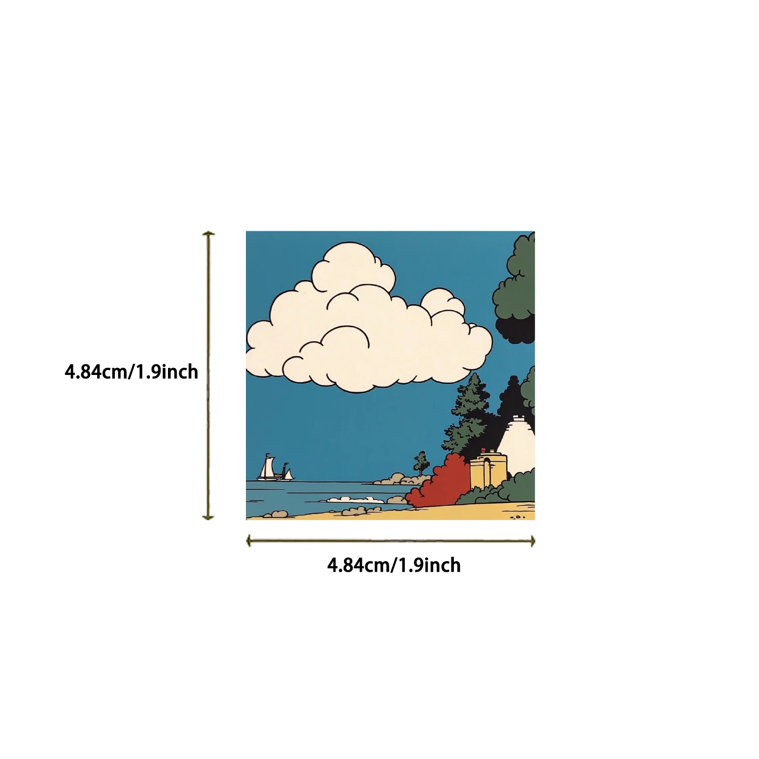 50PCS Retro Cartoon Landscape Graffiti Stickers For Laptop Guitar Luggage Bike Skateboard Waterproof Sticker Decal Toy