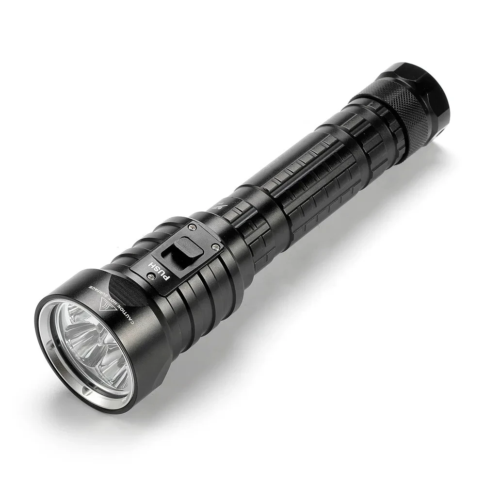 مصباح يدوي مقاوم للماء فائق السطوع 4 LED 6000 لومن تحت الماء أضواء فلاش احترافية للغواص #4