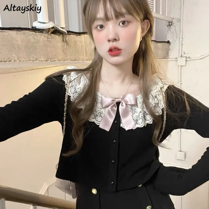 Shirts Women Korean Style Fashion Daily Casual Tender Spring Lace All-match Sweet Temperament Design Basic Student Classic Ins