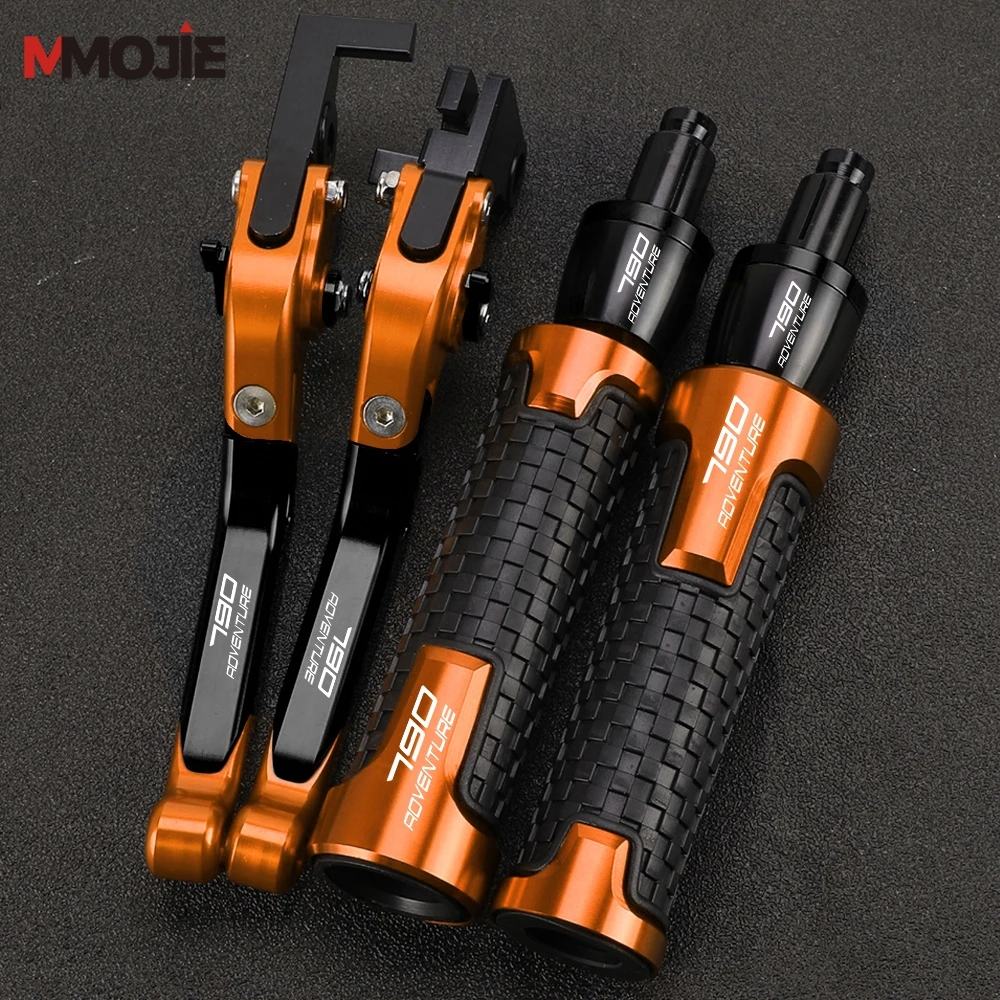 KTM 790ADVENTURE S 2017-2020 790ADVENTURE/S 접이식 브레이크 클러치 레버 오토바이 7/8'' 22mm 핸들바 핸들 그립 엔드