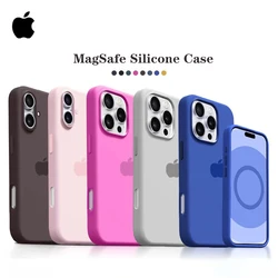 Original Apple Magsafe Liquid Silicone Magnetic Case For iPhone 15 16 Pro Max 16 Plus Cases Wireless Charging Drop Protect Cover