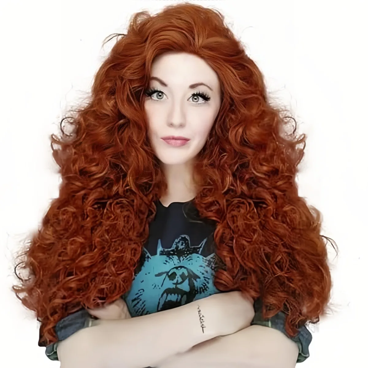 Anxin Brand Synthetic Fiber Wig: Red-Brown, Thick, Long, Wavy Hairstyle with Voluminous Curls and a Natural, Fluffy Texture; Made from High-Quality Synthetic Fiber, Comfortable to Wear and Easy to Manage; a Fashionable Accessory Suitable for Adult Women for Cosplay Character Costumes, Retro Outfits, and Eye-Catching Party Styles
