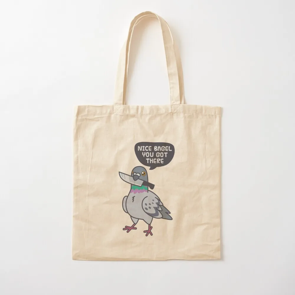 Cute Pigeon With A Knife Tote Bag shopper bag woman hand bag Canvas Tote