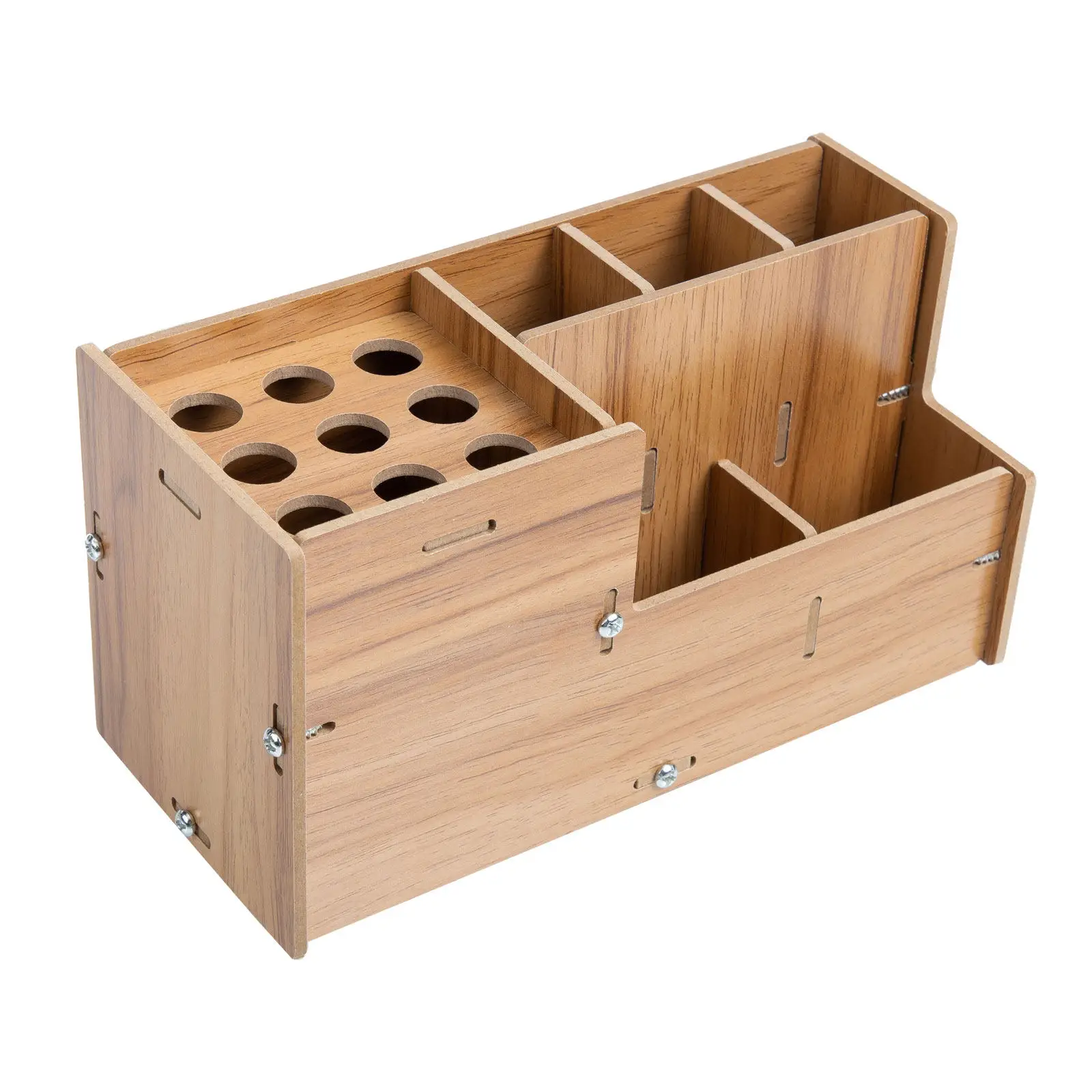 

Противоскользящий деревянный органайзер для парикмахерских инструментов, коробка для хранения ножниц и расчесок, подставка для демонстрации, принадлежности для барбершопа