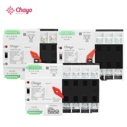 Din Rail 2P 3P 4P ATS Dual Power Automatic Transfer Switch Electrical Selector Switches Uninterrupted Power 63A 100A TONGOU Mini