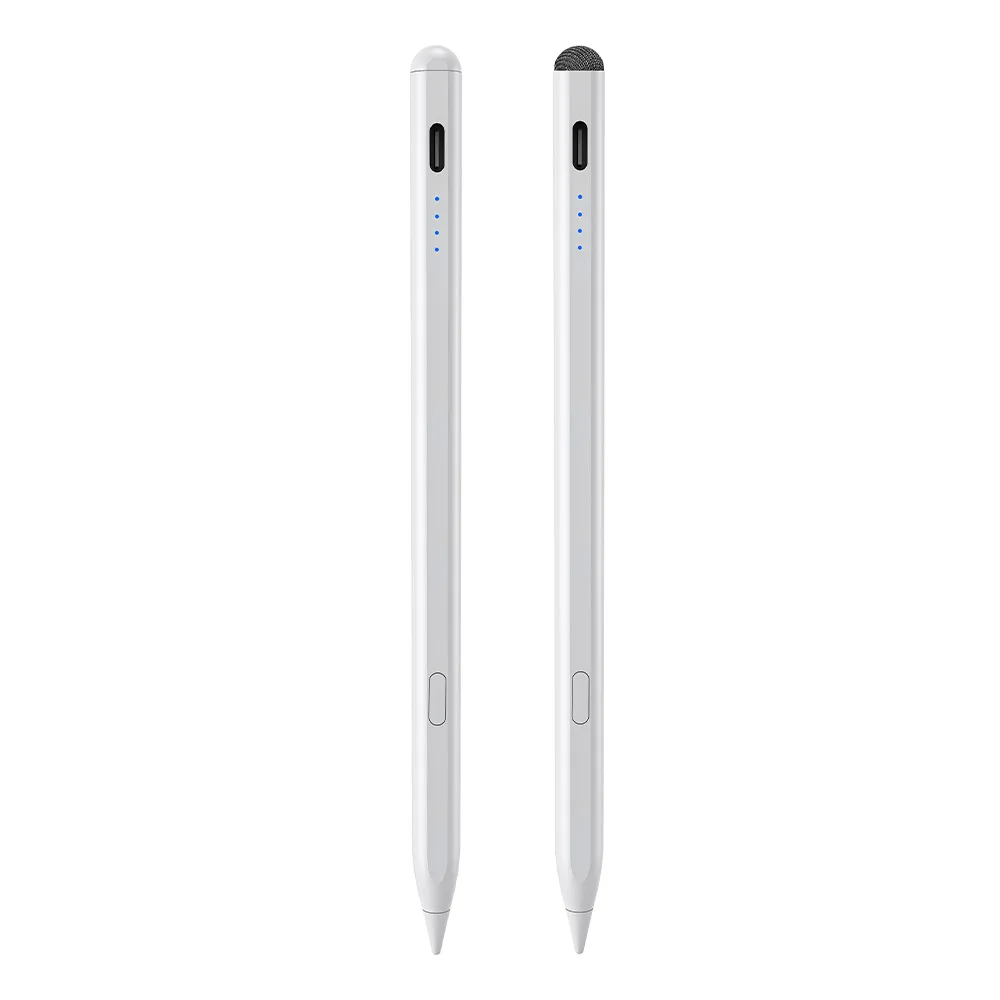 Universal Aluminum Alloy Touch Screen Stylus Pen 4 LED Power Indicator Magnetic Adsorption Replaceable Nib Capacitive Pencil