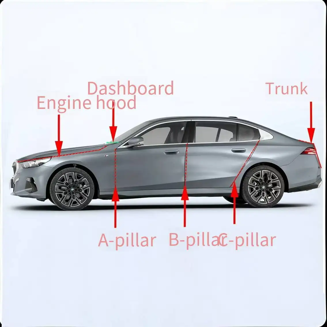 Car A/B/C Pillar Center Console Door Seam Sound Insulation, Dustproof and Noise Reduction Seal Strip Suitable for AIWAYS U5/U6