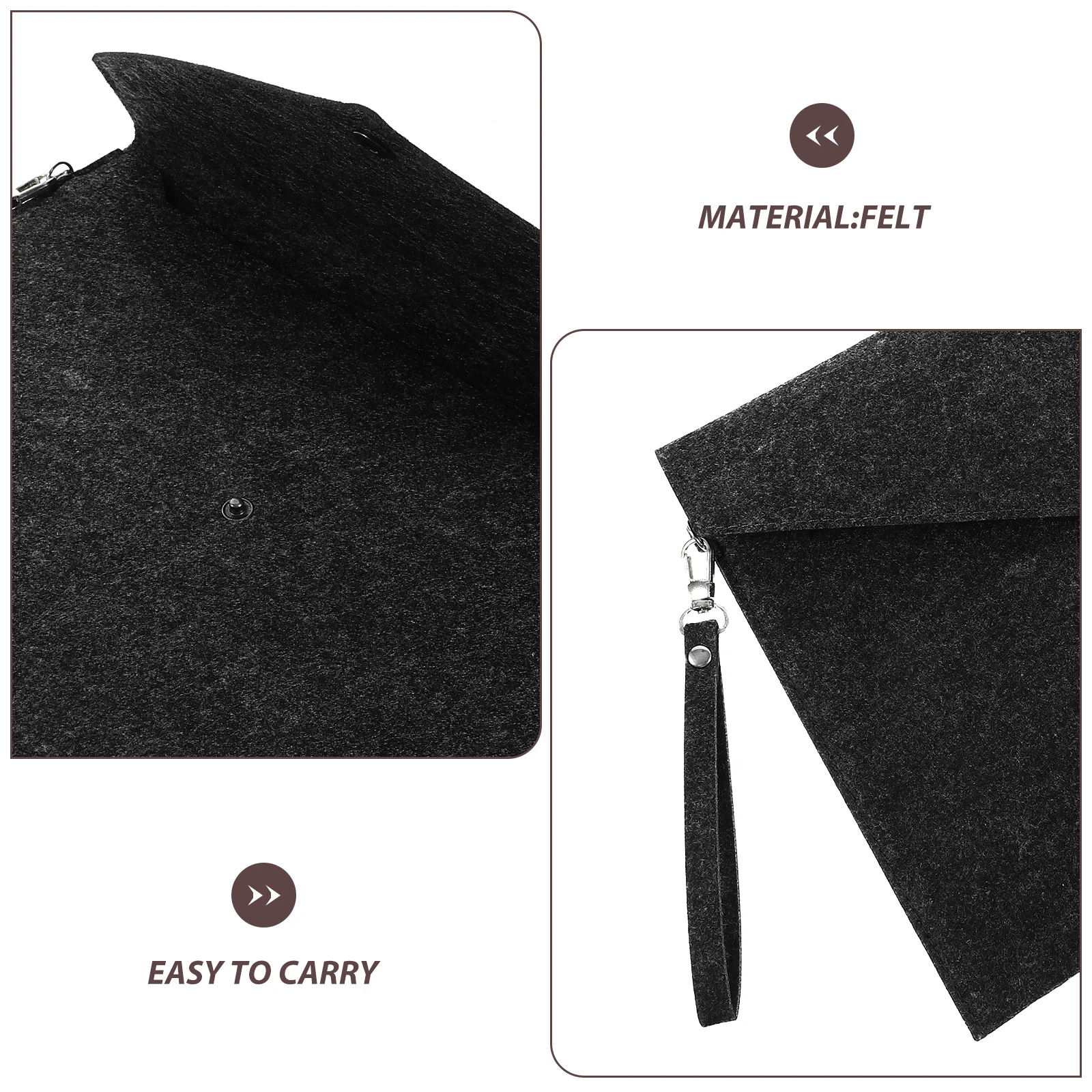

2 Pcs Documents Bag File Holder Folder for Bills Organiser Organizer Pocket Grey