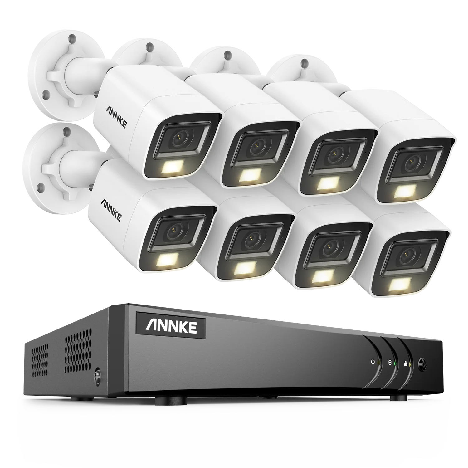 

ANNKE 8-Channel 3K 5MP Hybrid DVR Security System With 8 Analog Outdoor Cameras: Night Vision, AI Detection, IP67 Weatherproof