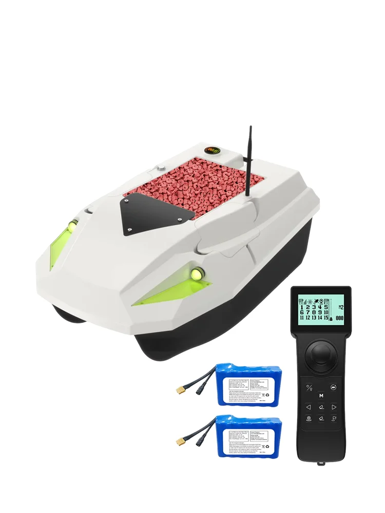 12V krachtige RC visaasboot dubbele batterijen 500m bereik LED-verlichting 2kgBait Load waterdicht voor professioneel vissen in het meer
