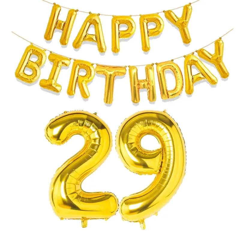 15 Stück goldene alles Gute zum Geburtstag mit Zahlen-Folienballons für Kinder und Erwachsene, Party-Dekoration, Junge, Mädchen, 10, 18, 20, 25, 30, 35, 40, 50, 60 Jahre alt – Detail 22