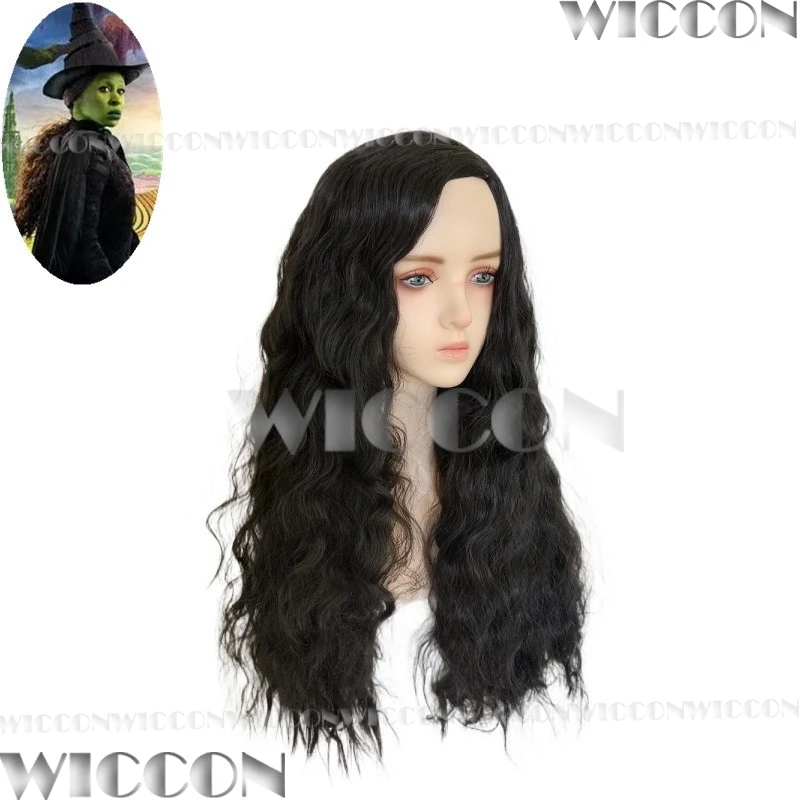 Glinda Elphaba Wicked Movie Cosplay Prop Black Wig Blonde Wig Witch Women Girl Curly Hair Holloween Roleplay Galinda Customized