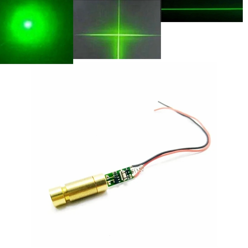 

Industrial Brass 532nm 20mw/30mw/50mw/80mw/100mw/200mw Green Lights Laser Dot /Line/Cross Module 3V Spring Switch