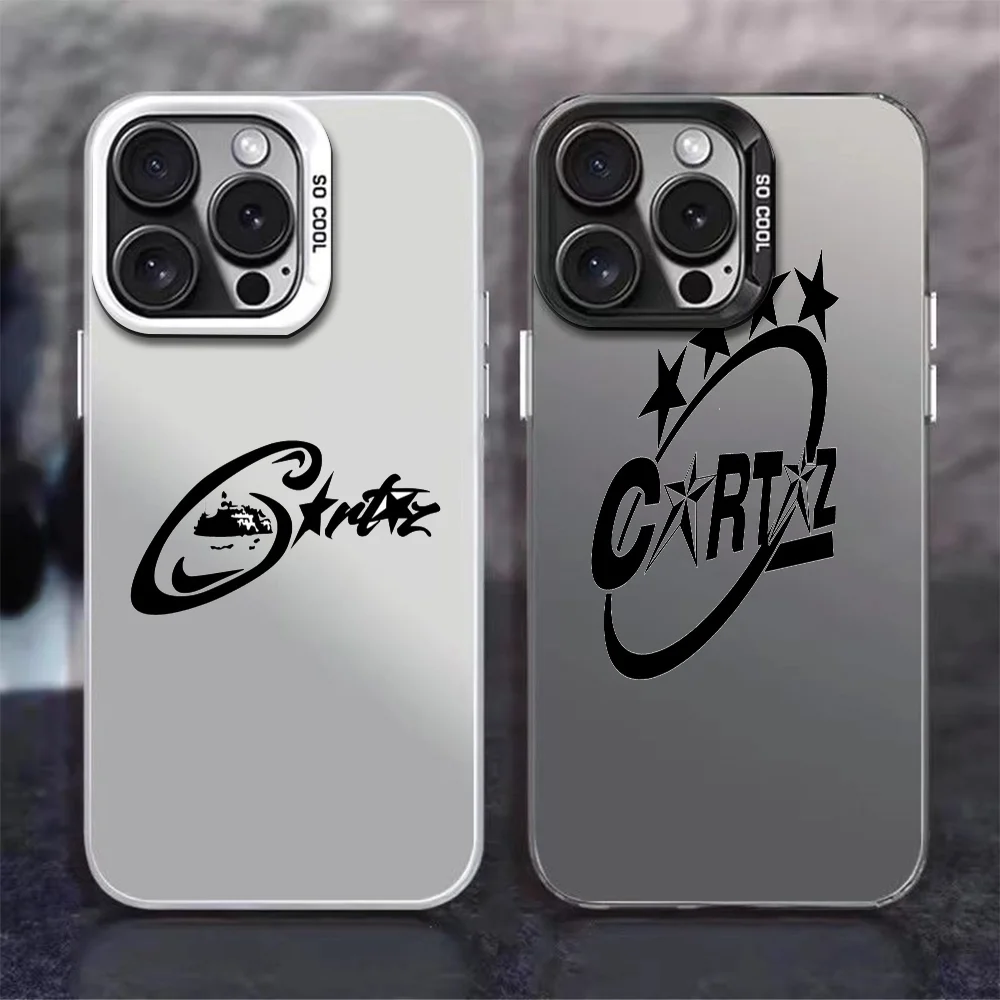 

Streetwear brands C-Corteiz phone case FUNDA for iPhone 12 11 13 14 15 16 17Max Pro Plus Mini Electroplated Silver lMDaser Colo