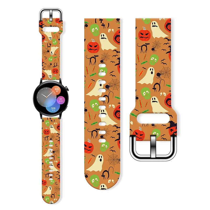 20mm Halloween Watch Strap for Samsung Galaxy 6/5 40mm 44mm Replaceable Bracelet 22mm for Amazfit Balance 5pro 45mm for Gift