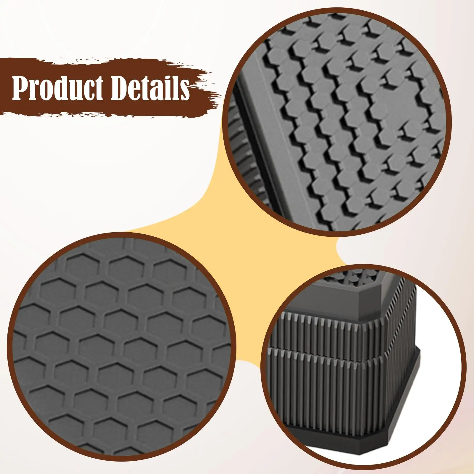 Bed Risers Nonslip Couch and Sofa Lifting Pads Durable TPU Plastic Furniture Raise Blocks for Stable Support