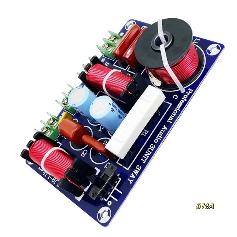 4PCS 3-Way 250W 850/5200Hz Frequency Divider DIY Speaker Filter Circuit Treble Medium Bass Hifi Stereo Audio Crossover
