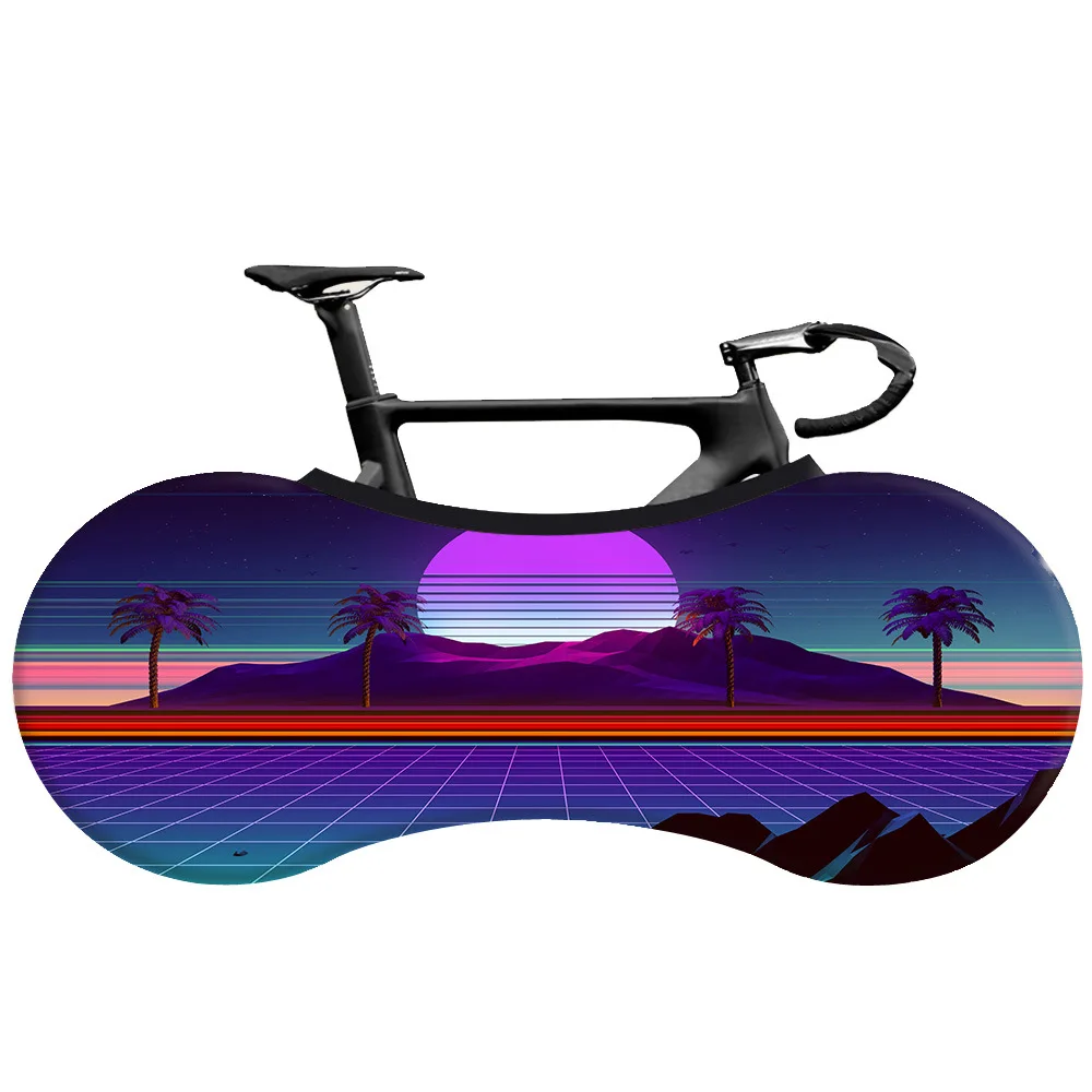 Dimension Mountains and Rivers Print Bike Wheel Cover Portable Elastic Road Bike Wheel Protection Dust Cover Gear Bicycle Cover