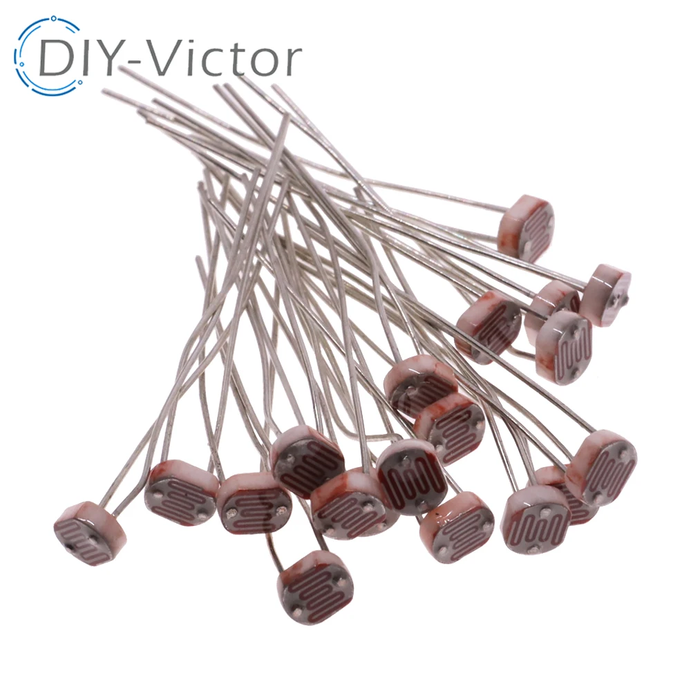 Light Dependent Resistor LDR 5MM Photoresistor 20PCS 5528 5506 5537 5539 5516 Photoconductive resistance Kit